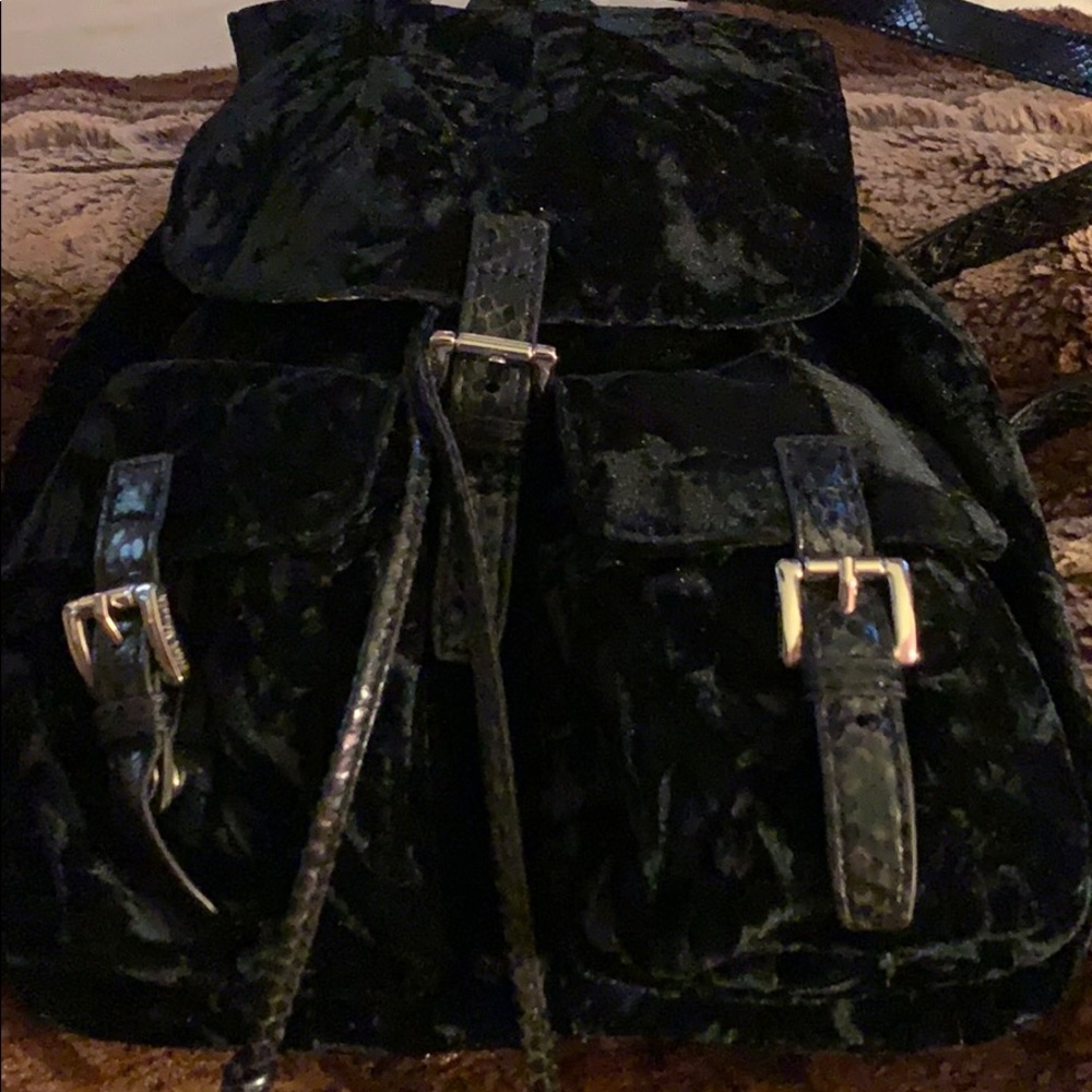 Velcro black Steve Madden small backpack purse